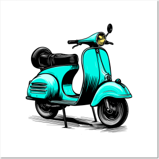 Scooter (turquoise) Posters and Art